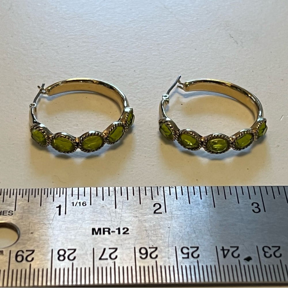 Elegant Green Hoop Earrings